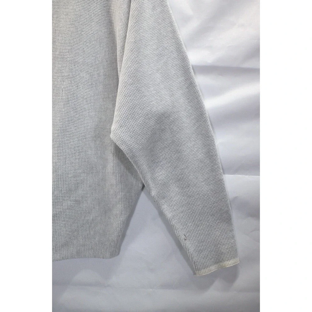 Cyrus Light Gray Waffle Knit Sweater Top Long Sleeve Casual Women M